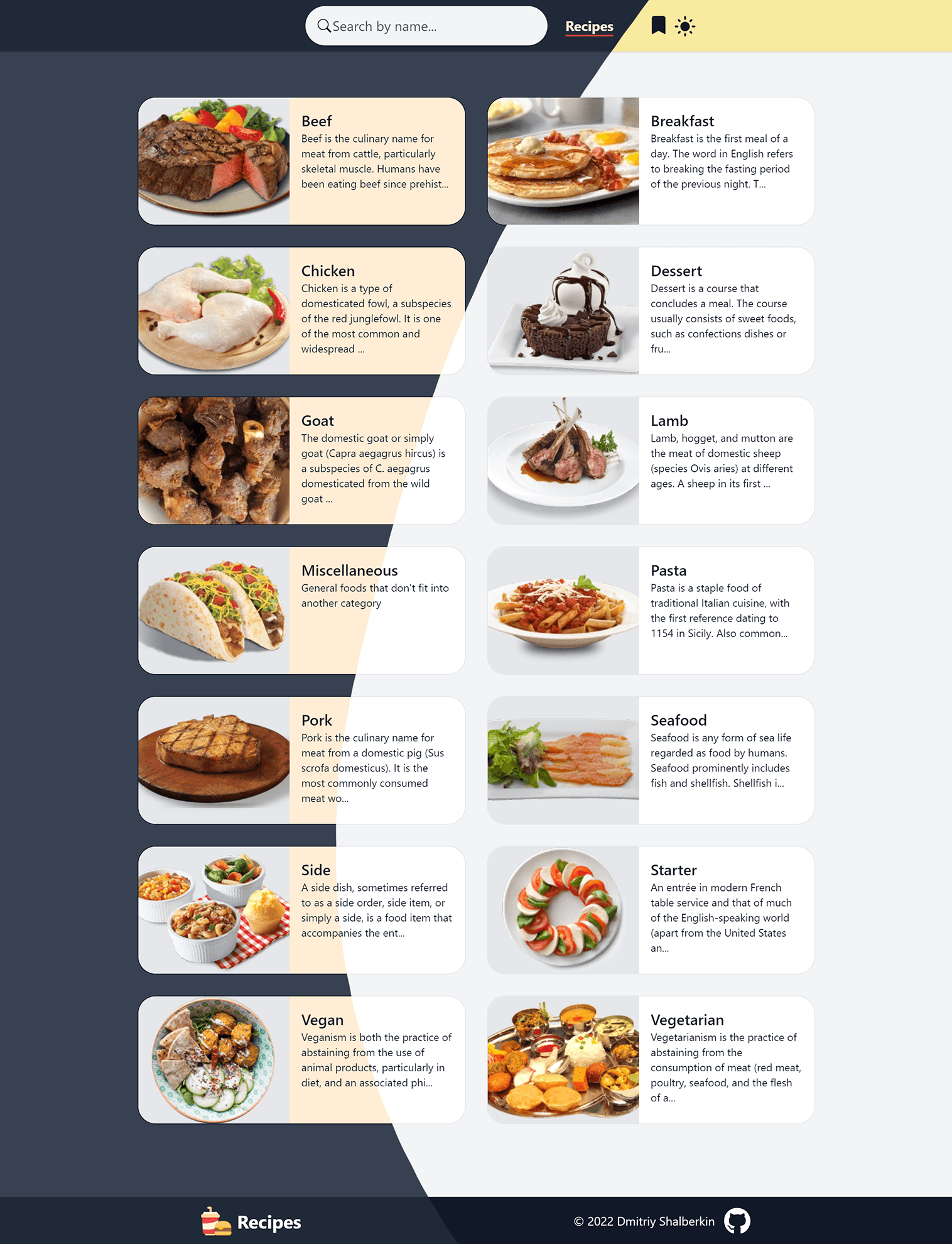 Скриншот приложения Recipes