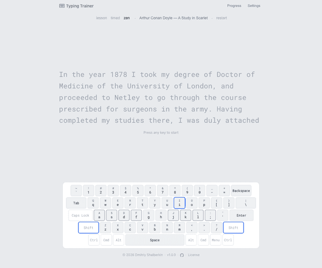 Обложка проекта Typing Trainer